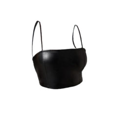 Crop top simili cuir